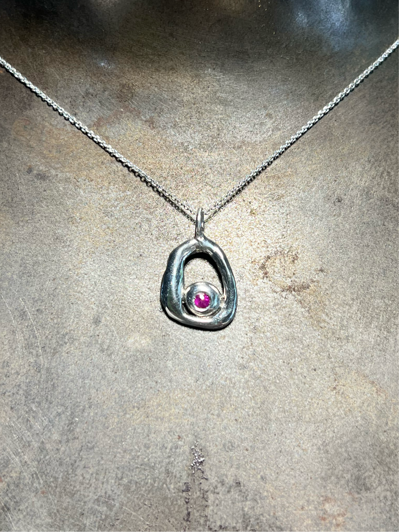 Delia Pendant ~ Rose Tourmaline