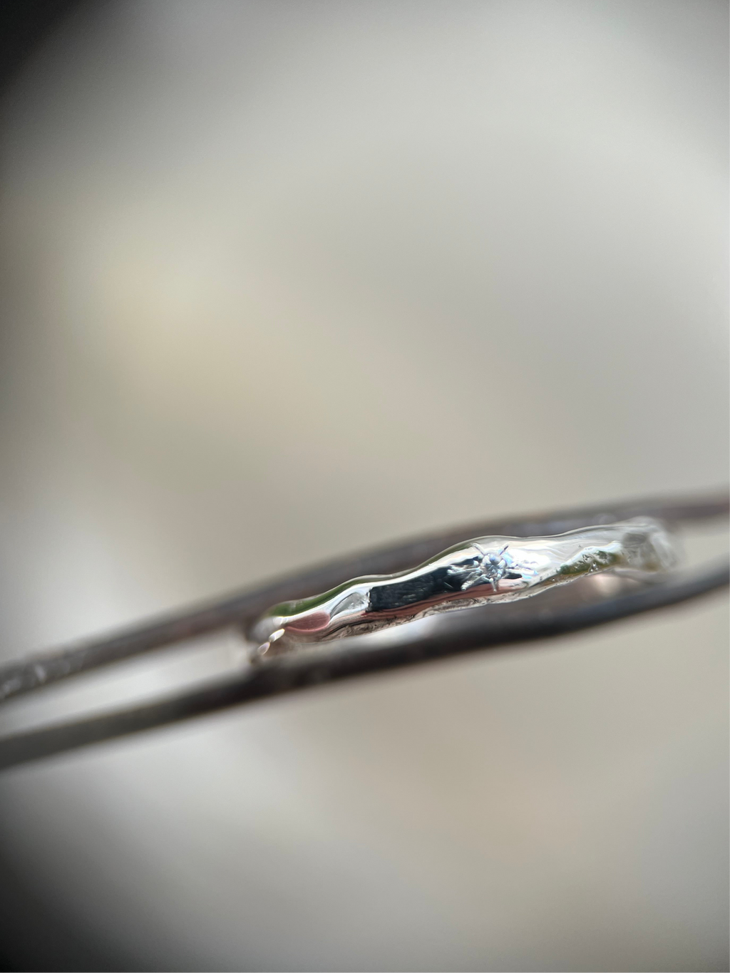 Anello  Organica con diamante