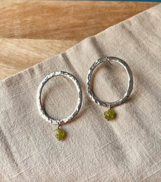 Oval peridot earrings