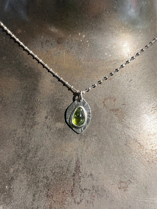 Red Moon Pendant - Peridot gemstone