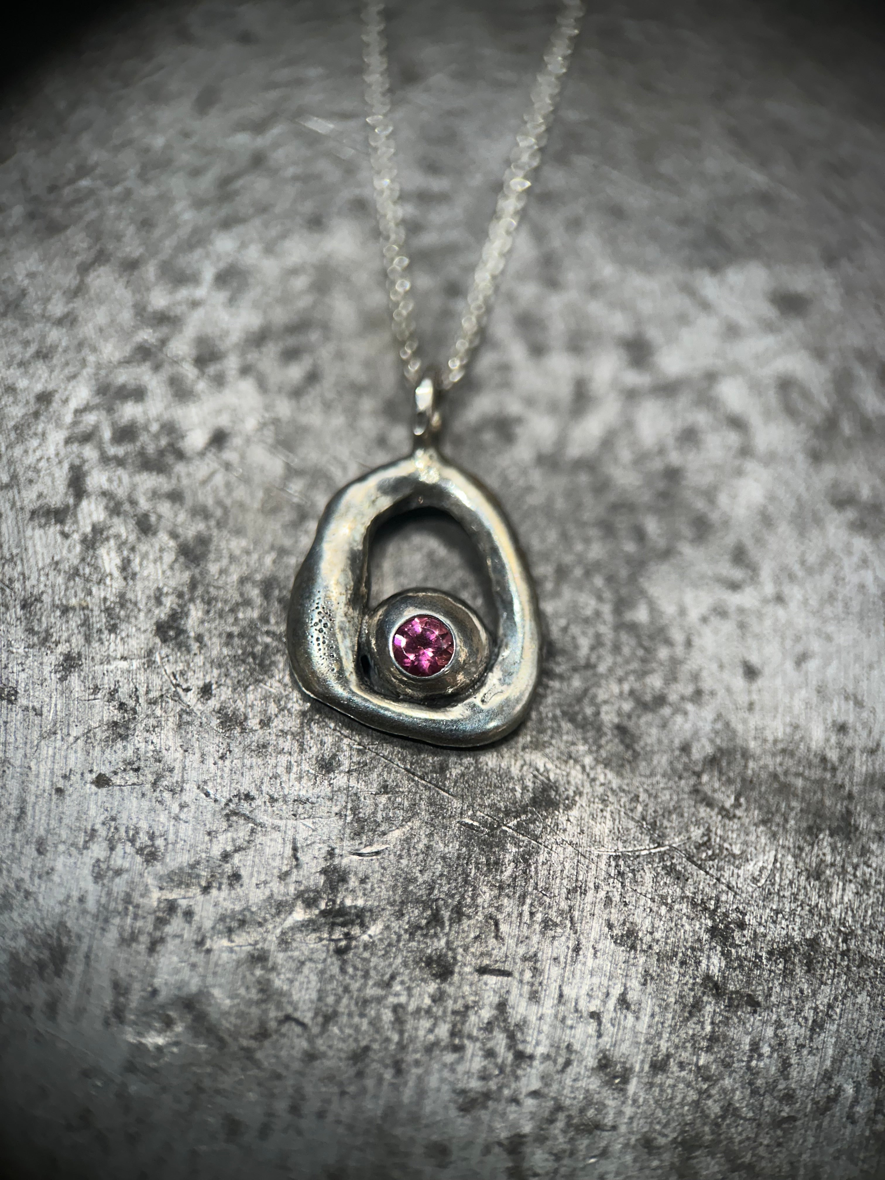 Delia Pendant ~ Rose Tourmaline