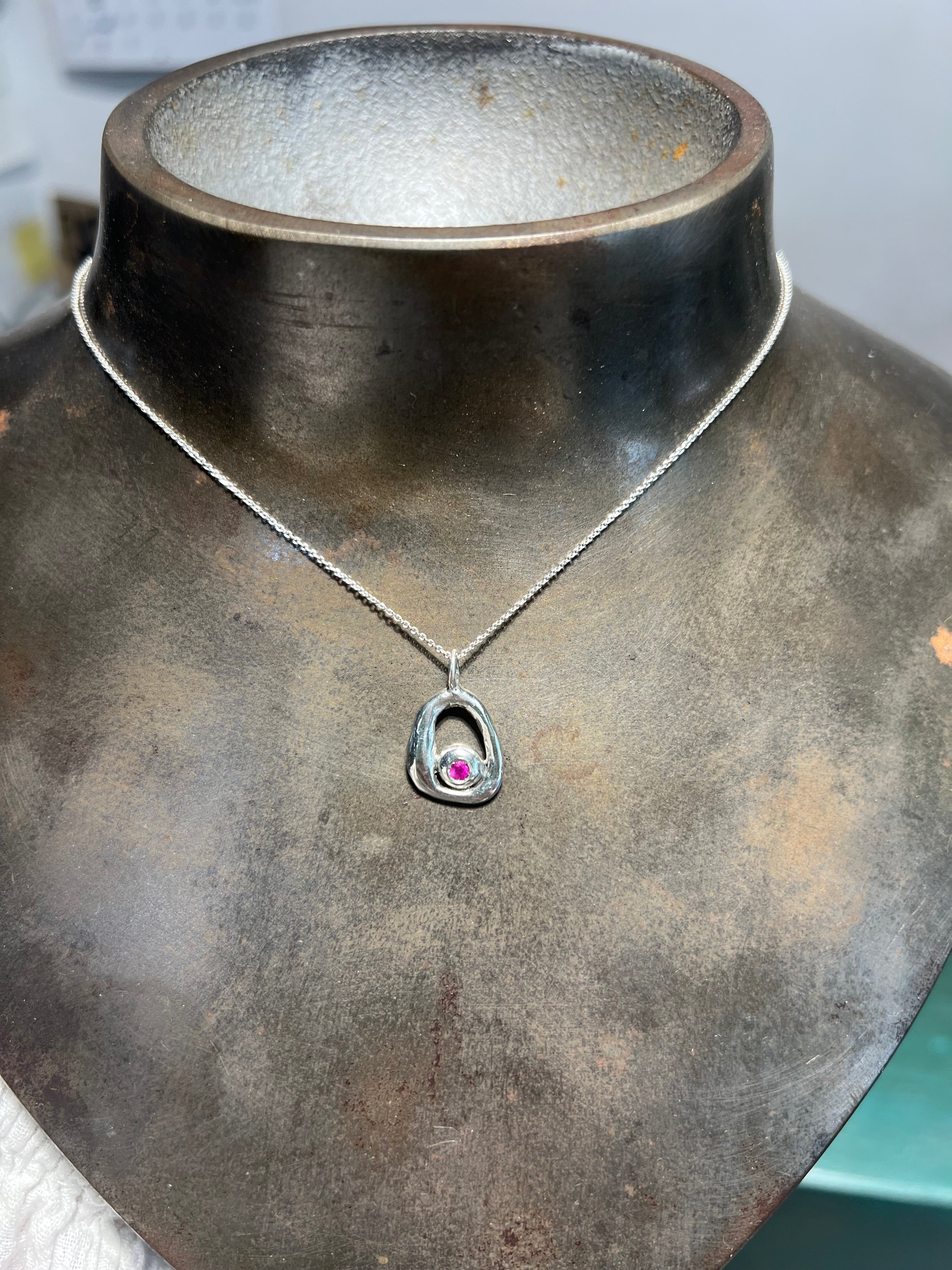Delia Pendant ~ Rose Tourmaline