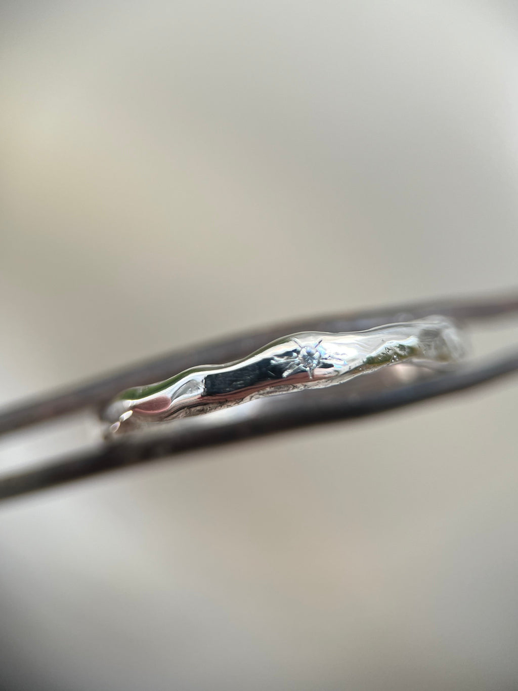 Anello  Organica con diamante