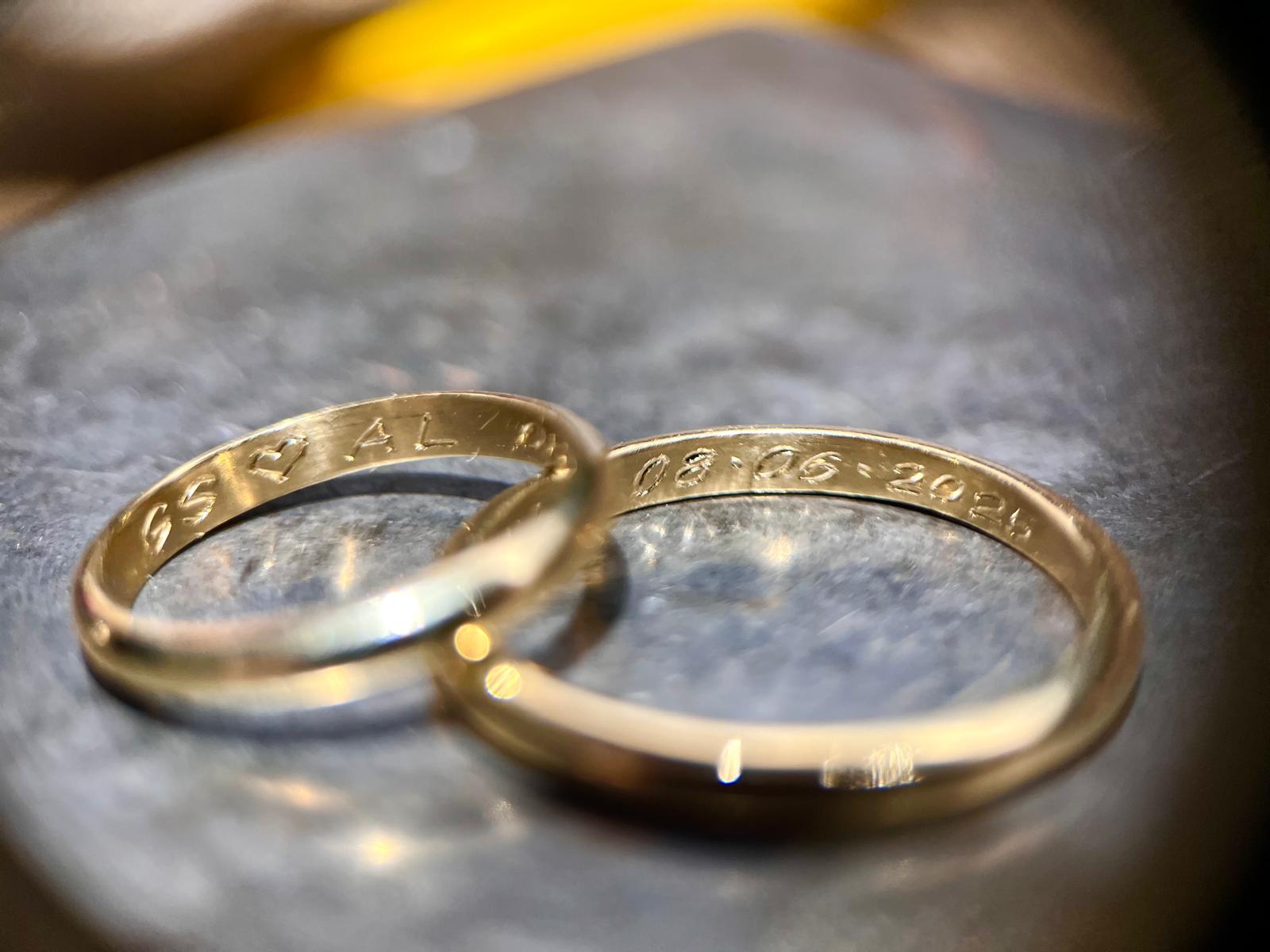 Custom engraving for Wedding rings